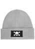 Herren Beanie Wintermütze mit Patch Skull Totenkopf Aufdruck Print Strickmütze Rippstrick Neverless®preview