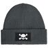 Herren Beanie Wintermütze mit Patch Skull Totenkopf Aufdruck Print Strickmütze Rippstrick Neverless®preview