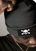 Herren Beanie Wintermütze mit Patch Skull Totenkopf Aufdruck Print Strickmütze Rippstrick Neverless®preview