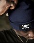 Herren Beanie Wintermütze mit Patch Skull Totenkopf Aufdruck Print Strickmütze Rippstrick Neverless®preview