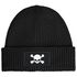 Herren Beanie Wintermütze mit Patch Skull Totenkopf Aufdruck Print Strickmütze Rippstrick Neverless®preview