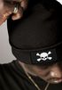 Herren Beanie Wintermütze mit Patch Skull Totenkopf Aufdruck Print Strickmütze Rippstrick Neverless®preview