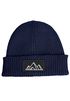 Herren Beanie Wintermütze Patch Aufdruck Berge Wandern Outdoor Print Strickmütze Männer Rippstrick Neverless®preview