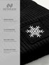 Herren Beanie Wintermütze Patch Aufdruck Schneeflocke Symbol Icon Print Strickmütze Rippstrick Neverless®preview