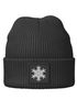 Herren Beanie Wintermütze Patch Aufdruck Schneeflocke Symbol Icon Print Strickmütze Rippstrick Neverless®preview