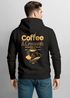 Herren Hoodie Backprint Coffee & Croissants | Frühstücks-Motiv  Kapuzensweatshirt mit Print Schriftzug the breakfast of legends Neverless®preview