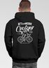 Herren Hoodie Backprint Fahrrad Bike Afterwork Cycling Skelett Grafik Kapuzen-Pullover Männer Fashion Streetstyle Neverless®preview