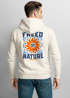 Herren Hoodie Backprint Freed by Nature | Kapuzensweatshirt mit Sonne Motiv Outdoor Design Streetwear Neverless®preview