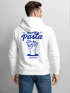 Herren Hoodie Backprint More Pasta Less Disaster Lustiges Nudel Design Retro Food Print Männer Fashion Streetstyle Neverless®preview