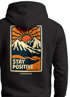Herren Hoodie Backprint Outdoor Stay Positive Berge Adventuremotiv Kapuzen-Pullover Männer Fashion Streetstyle Neverless®preview