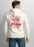 Herren Hoodie Backprint Pizza Eat a Slice | Kapuzensweatshirt mit Fun Food Print Streetwear Style Neverless®preview