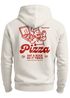 Herren Hoodie Backprint Pizza Eat a Slice | Kapuzensweatshirt mit Fun Food Print Streetwear Style Neverless®preview