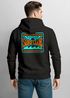 Herren Hoodie Backprint Surfclub California | Surf Design Kapuzensweatshirt mit Retro Grafik Beachwear Style Neverless®preview