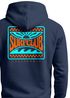 Herren Hoodie Backprint Surfclub California | Surf Design Kapuzensweatshirt mit Retro Grafik Beachwear Style Neverless®preview