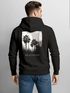 Herren Hoodie Backprint Take Me to Paradise | Schwarzweiß Palmen Motiv Minimal Streetwear Style Neverless®preview