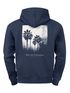 Herren Hoodie Backprint Take Me to Paradise | Schwarzweiß Palmen Motiv Minimal Streetwear Style Neverless®preview
