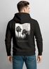 Herren Hoodie Backprint Take Me to Paradise | Schwarzweiß Palmen Motiv Minimal Streetwear Style Neverless®preview