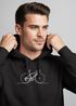 Herren Hoodie Bicycle Line Art Kapuzensweatshirt Fahrrad Design Bike Kapuzenpullover Cycling Streetwear Fashion Streetstyle Neverless®preview