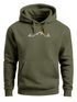 Herren Hoodie Camping Line Art Kapuzensweatshirt mit Outdoor Symbolen Lagerfeuer Berge Männer Fashion Streetstyle Neverless®preview