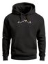 Herren Hoodie Camping Line Art Kapuzensweatshirt mit Outdoor Symbolen Lagerfeuer Berge Männer Fashion Streetstyle Neverless®preview