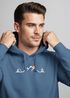 Herren Hoodie Camping Line Art Kapuzensweatshirt mit Outdoor Symbolen Lagerfeuer Berge Männer Fashion Streetstyle Neverless®preview