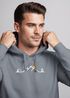 Herren Hoodie Camping Line Art Kapuzensweatshirt mit Outdoor Symbolen Lagerfeuer Berge Männer Fashion Streetstyle Neverless®preview