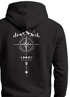 Herren Hoodie Kompass Design Rückenaufdruck Outdoor Symbole Kapuzen-Pullover Männer Fashion Streetstyle Neverless®preview