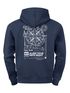 Herren Hoodie Kompass Motiv Backprint | Neverless Point North Kapuzenpullover mit Schriftzug Align Your Path Right Neverless®preview