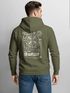 Herren Hoodie Kompass Motiv Backprint | Neverless Point North Kapuzenpullover mit Schriftzug Align Your Path Right Neverless®preview