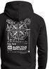Herren Hoodie Kompass Motiv Backprint | Neverless Point North Kapuzenpullover mit Schriftzug Align Your Path Right Neverless®preview