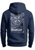 Herren Hoodie Kompass Motiv Backprint | Neverless Point North Kapuzenpullover mit Schriftzug Align Your Path Right Neverless®preview