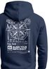 Herren Hoodie Kompass Motiv Backprint | Neverless Point North Kapuzenpullover mit Schriftzug Align Your Path Right Neverless®preview