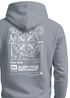 Herren Hoodie Kompass Motiv Backprint | Neverless Point North Kapuzenpullover mit Schriftzug Align Your Path Right Neverless®preview