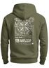 Herren Hoodie Kompass Motiv Backprint | Neverless Point North Kapuzenpullover mit Schriftzug Align Your Path Right Neverless®preview