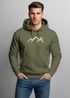 Herren Hoodie Mountain Minimal | Kapuzensweatshirt mit Bergmotiv und Sonne Outdoor Streetwear Design Neverless®preview