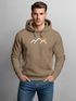 Herren Hoodie Mountain Minimal | Kapuzensweatshirt mit Bergmotiv und Sonne Outdoor Streetwear Design Neverless®preview