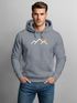 Herren Hoodie Mountain Minimal | Kapuzensweatshirt mit Bergmotiv und Sonne Outdoor Streetwear Design Neverless®preview