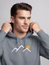 Herren Hoodie Mountain Minimal | Kapuzensweatshirt mit Bergmotiv und Sonne Outdoor Streetwear Design Neverless®preview