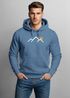 Herren Hoodie Mountain Minimal | Kapuzensweatshirt mit Bergmotiv und Sonne Outdoor Streetwear Design Neverless®preview