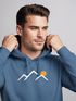 Herren Hoodie Mountain Minimal | Kapuzensweatshirt mit Bergmotiv und Sonne Outdoor Streetwear Design Neverless®preview