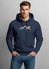 Herren Hoodie Mountain Minimal | Kapuzensweatshirt mit Bergmotiv und Sonne Outdoor Streetwear Design Neverless®preview