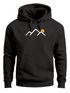 Herren Hoodie Mountain Minimal | Kapuzensweatshirt mit Bergmotiv und Sonne Outdoor Streetwear Design Neverless®preview