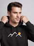 Herren Hoodie Mountain Minimal | Kapuzensweatshirt mit Bergmotiv und Sonne Outdoor Streetwear Design Neverless®preview