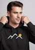 Herren Hoodie Mountain Minimal | Kapuzensweatshirt mit Bergmotiv und Sonne Outdoor Streetwear Design Neverless®preview