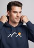 Herren Hoodie Mountain Minimal | Kapuzensweatshirt mit Bergmotiv und Sonne Outdoor Streetwear Design Neverless®preview