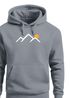 Herren Hoodie Mountain Minimal | Kapuzensweatshirt mit Bergmotiv und Sonne Outdoor Streetwear Design Neverless®preview