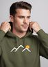 Herren Hoodie Mountain Minimal | Kapuzensweatshirt mit Bergmotiv und Sonne Outdoor Streetwear Design Neverless®preview