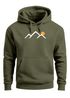 Herren Hoodie Mountain Minimal | Kapuzensweatshirt mit Bergmotiv und Sonne Outdoor Streetwear Design Neverless®preview