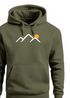 Herren Hoodie Mountain Minimal | Kapuzensweatshirt mit Bergmotiv und Sonne Outdoor Streetwear Design Neverless®preview