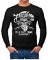 Herren Long-Sleeve Biker Motorrad Motiv Freedom is a full Tank Skull Totenkopf Langarm-Shirt Neverless®preview